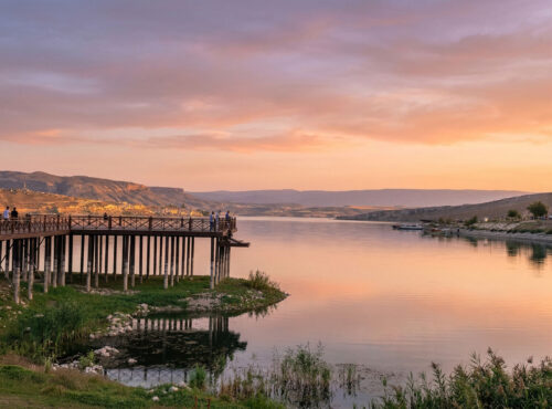 Çayırhan Gün batımı göl manzarası