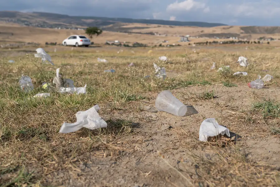 Çevreye atılmış plastik çöp atıkları